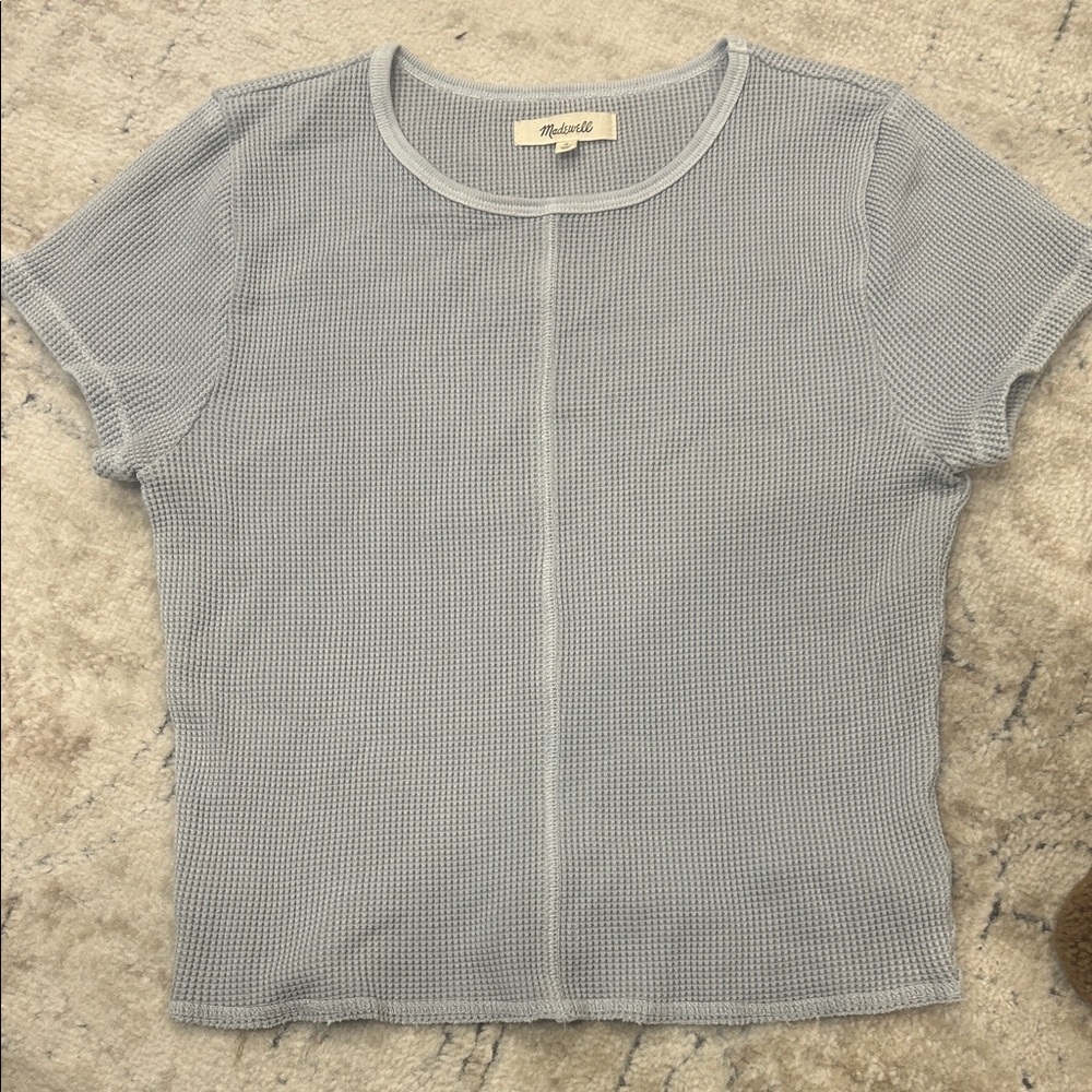 Brandy Melville Light Gray Waffle Knit Tee